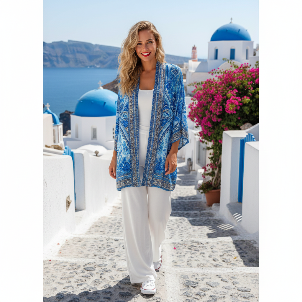 Silk Embellished Kimono jacket  Monet at Kaftans that Bling