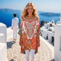 Tropical Silk Kaftan Top