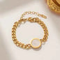 Luxurious Stainless Steel Bracelet mother of Pearl