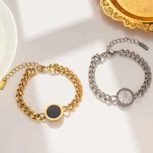 Luxurious Stainless Steel Bracelet mother of Pearl