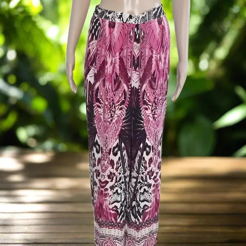 Amur hot pink silk palazzo pants - Kaftans that Bling