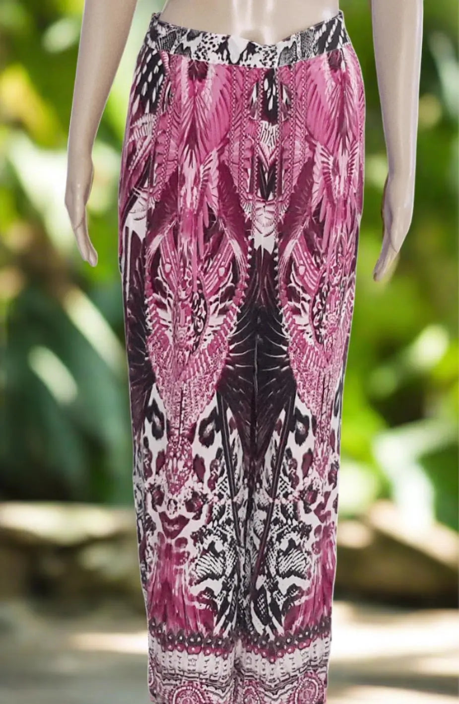 Amur hot pink silk palazzo pants - Kaftans that Bling