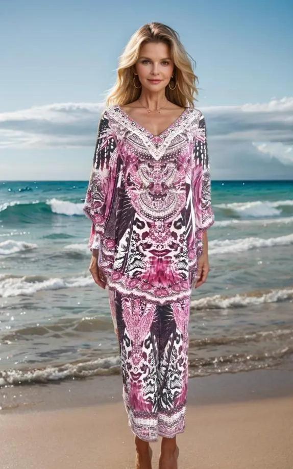 Pants Amur hot pink silk palazzo pants fashion spectrum  Kaftans that Bling