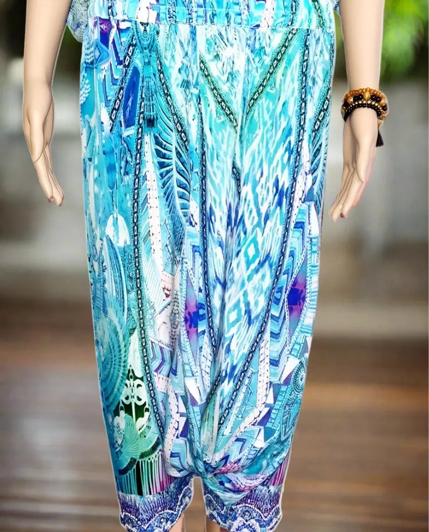 Australian designed Silk Harem Pants - Frangipani - Kaftans that Bling