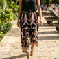 Silk Embellished Palazzo Pants - Snow Leopard