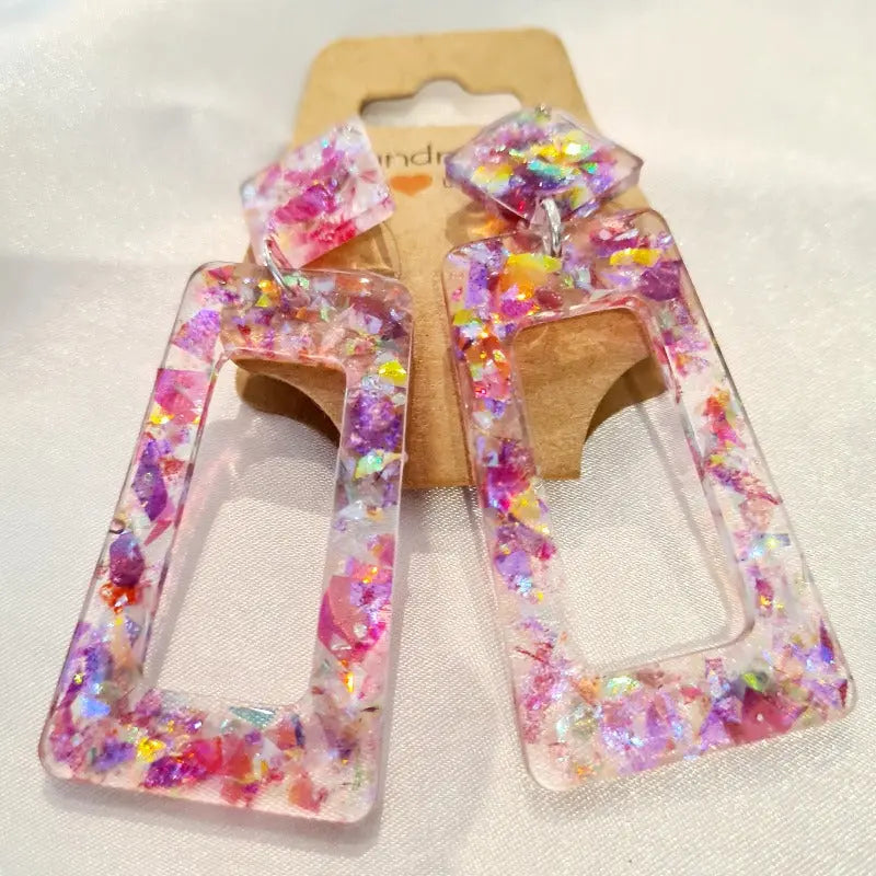 Bling Resin Handcrafted Earrings