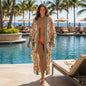 long Embellished Cape Bardini Coral at Kaftans that Bling