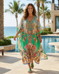 Long Embellished Silk Kaftan - Venus