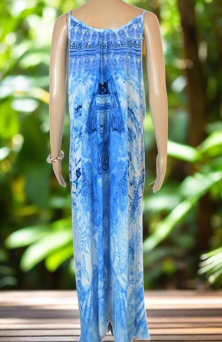 Long Silk Maxi Dress - SeaWorld by Fashion Spectrum - Kaftans that Bling