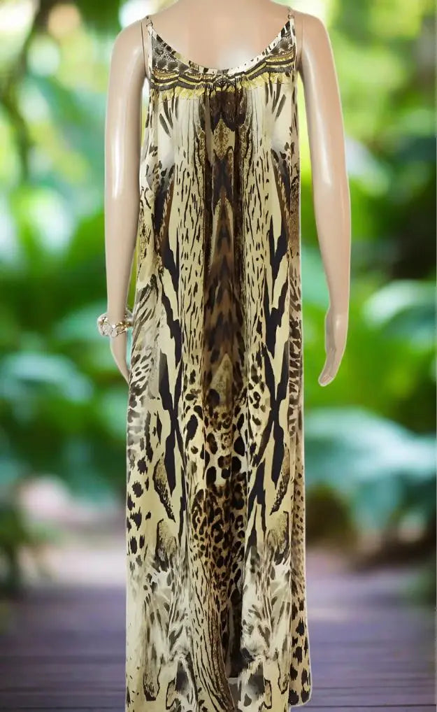 Long Silk Maxi Dress - Zulu by Fashion Spectrum - Kaftans that Bling