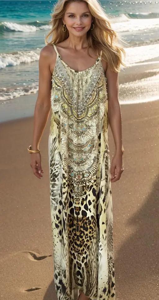 Silk Maxi Dresses Long Silk Maxi Dress - Zulu by Fashion Spectrum fashion spectrum  Kaftans that Bling