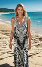 Zalia Silk Maxi Dress: Hand-Beaded Racerback - Effortless Glamour