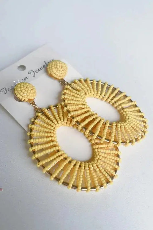 Beaded Round Circle Earrings - Kaftans that Bling