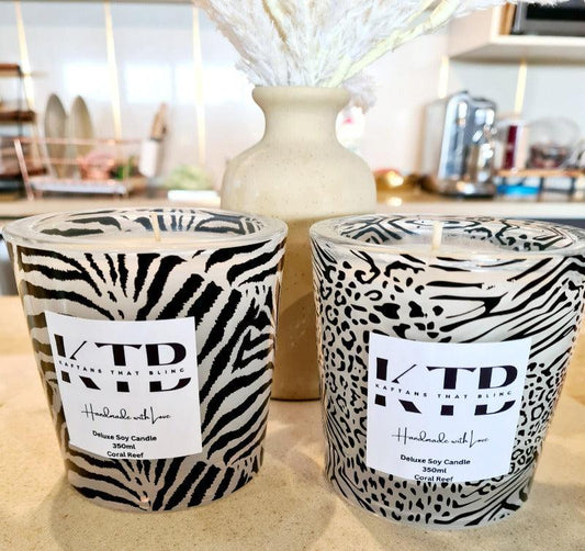 Animal Printed Deluxe Soy Candle 400mls by Kaftans that Bling - Kaftans that Bling