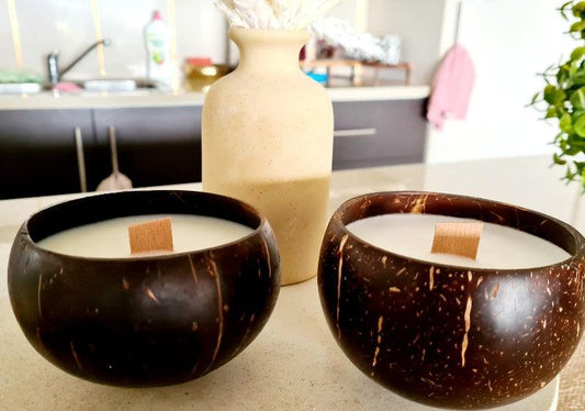 Reclaimed Coconut Shell Deluxe Soy Candle 400mls by Kaftans that Bling - Kaftans that Bling