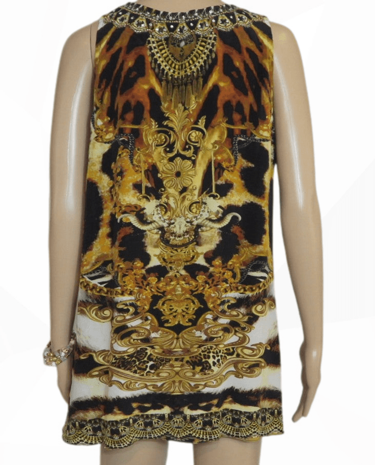 Pardeis silk Embellished Tank Top by Fashion spectrum - Kaftans that Bling