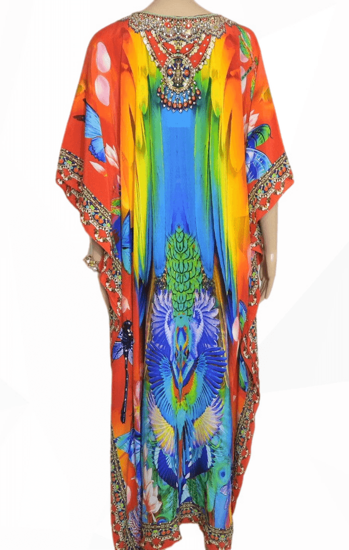 Pride Long Silk Embellished Kaftan - Fashion Spectrum - Kaftans that Bling
