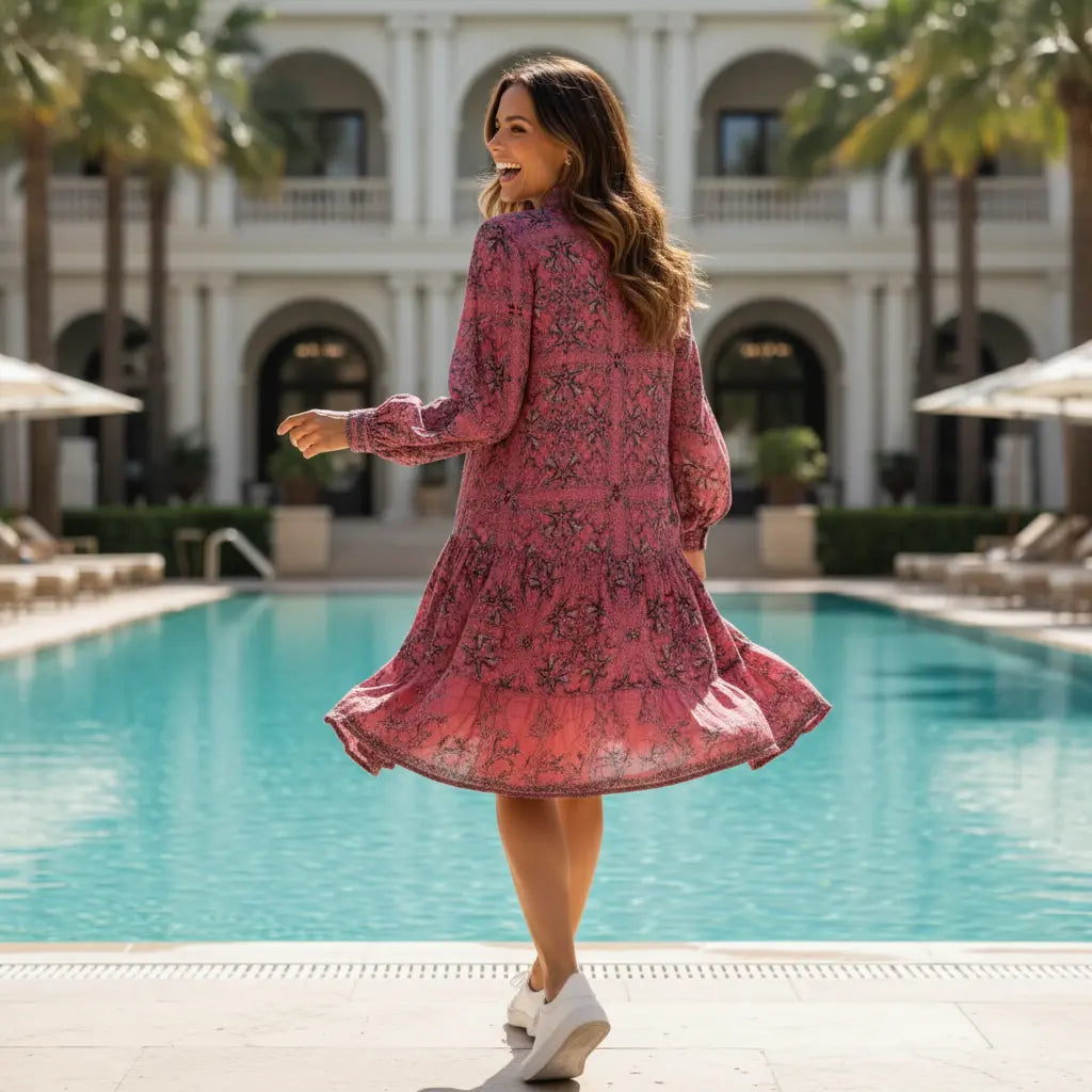 collar embellished frill dress Lioness pink
