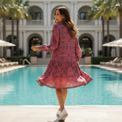 collar embellished frill dress Lioness pink