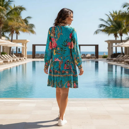 Collar embellished frill dress by KTB