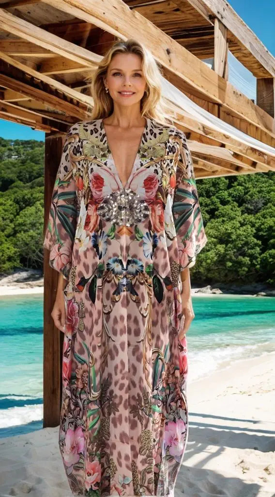 hook kaftan/coverup Hook Kaftan Coverup Floral Leopard Kaftans that Bling  Kaftans that Bling