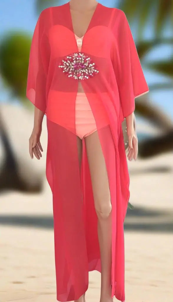 Hook Kaftan/Coverup-Fuchsia - Kaftans that Bling 