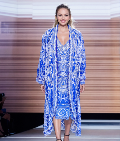 Long Silk Embellished Jacket