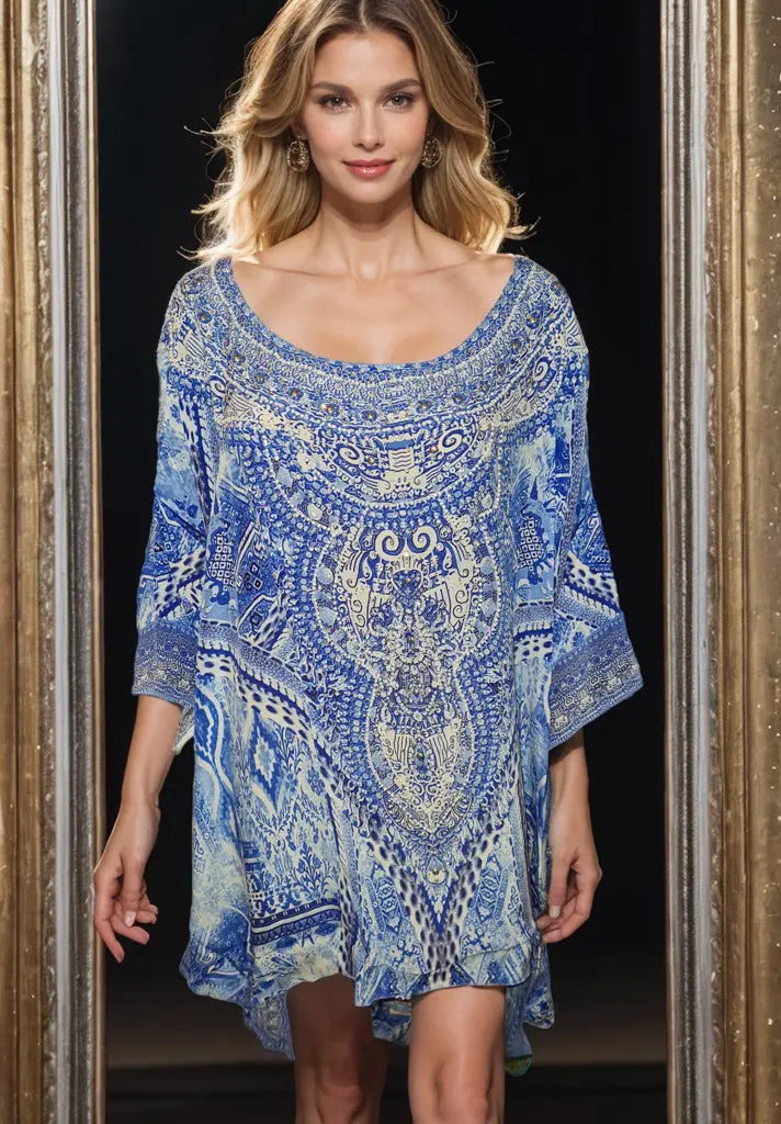 Silk Embellished Hi-Low Top