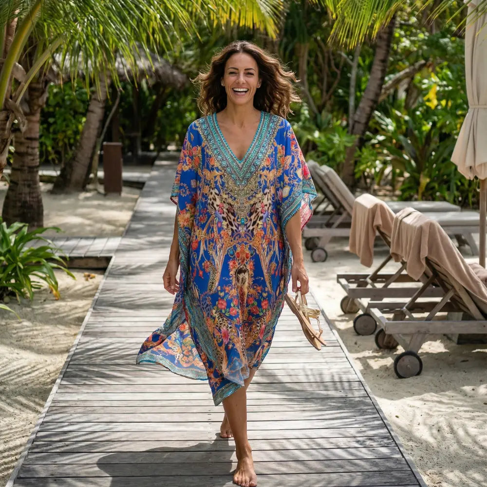 High-low Long Box Kaftan - Bardini (blue)