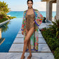 long Silk Embellished Kimono Robe Tropical by Kaftans that Bling