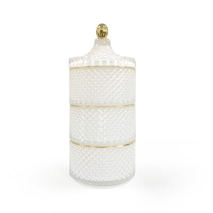 White/Gold Tripple Stacker Soy Candle 900mls - Kaftans that Bling