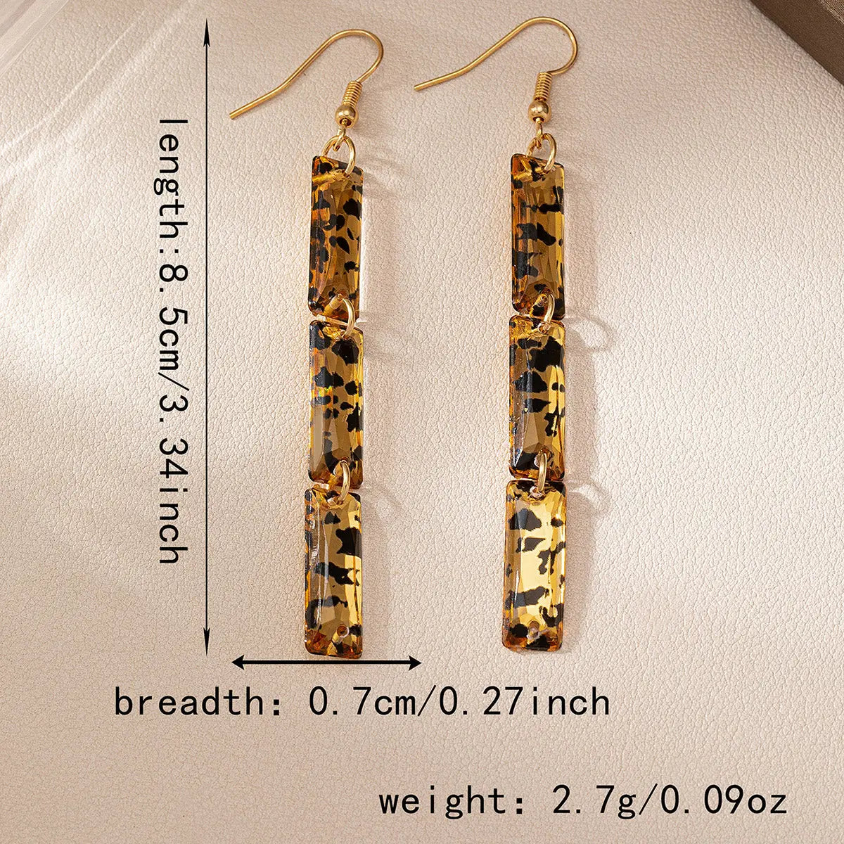 Leopard Resin Dangly Earrings