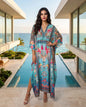 Long Embellished Box Kaftan Feather