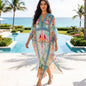 Long Embellished Box Kaftan Peacock Feather