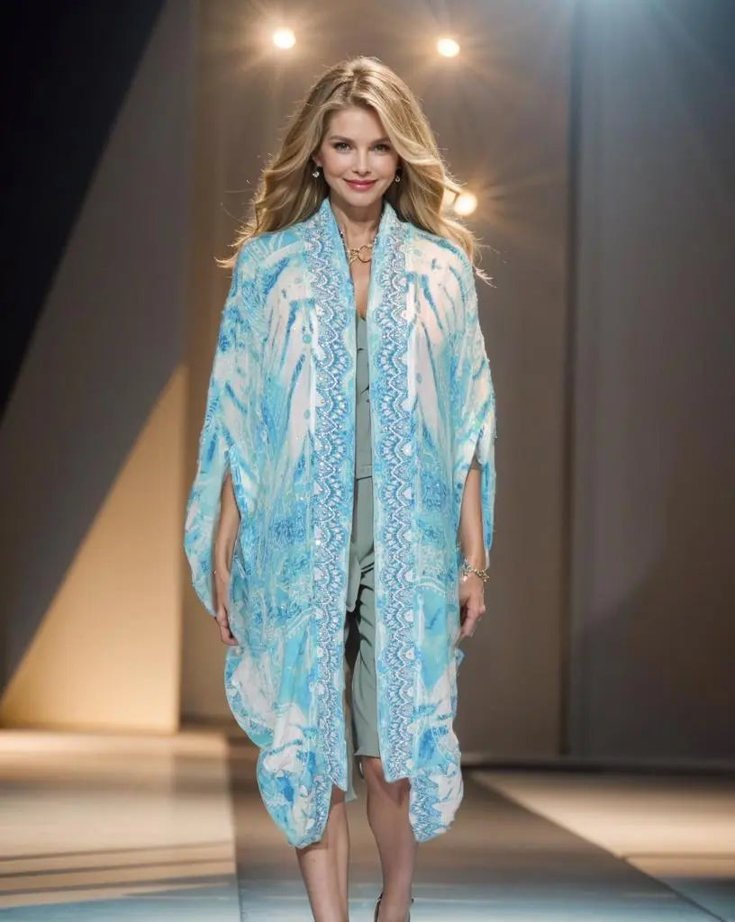 long silk cape Long silk Embellished Cape - Tahiti fashion spectrum  Kaftans that Bling