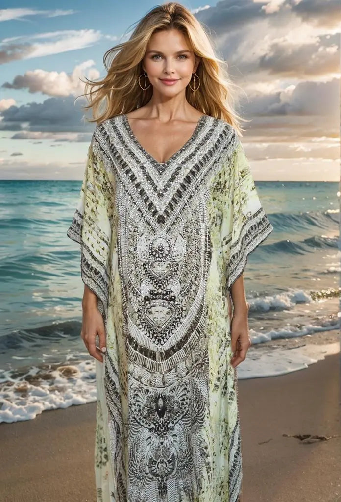 long silk kaftan Egyptian Long Silk Embellished Kaftan - Fashion Spectrum fashion spectrum  Kaftans that Bling