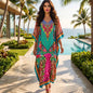 Long Silk Embellished Box Kaftan Exotica