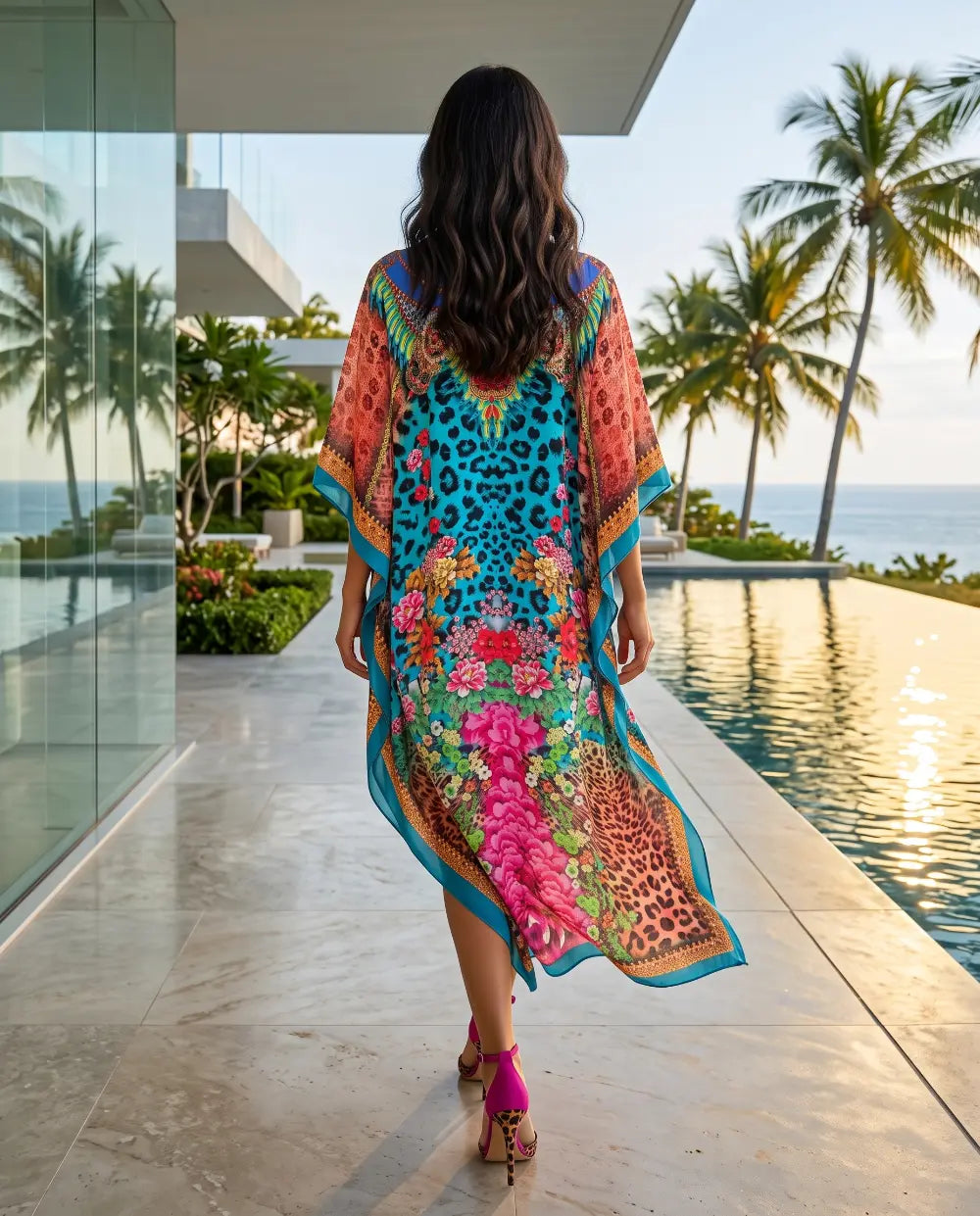 Long Silk Embellished Kaftan Exotica by Kaftans that Bling