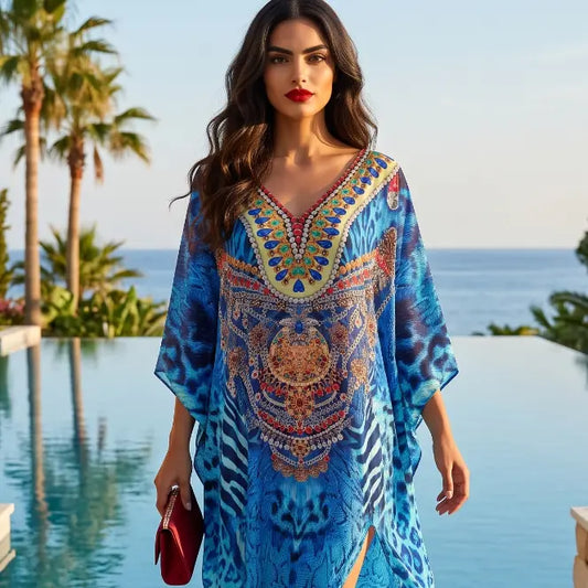 Long Silk Embellished Box Kaftan Extinct