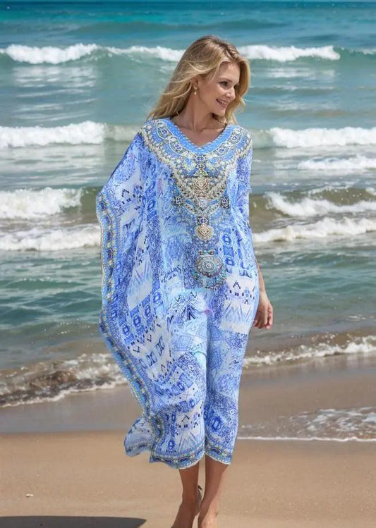 long silk kaftan Long Silk Embellished Kaftan- Femme Fatal fashion spectrum  Kaftans that Bling