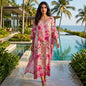 Long Silk Embellished Box Kaftan Secret Garden