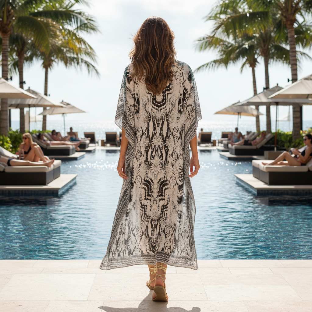 Long Silk Embellished Kaftan- Tribal at Kaftans that Bling 