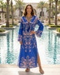 Maxi dress with flared sleeve Delicate florals