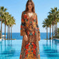 Maxi dress with flared sleeve Fantasy Leopard