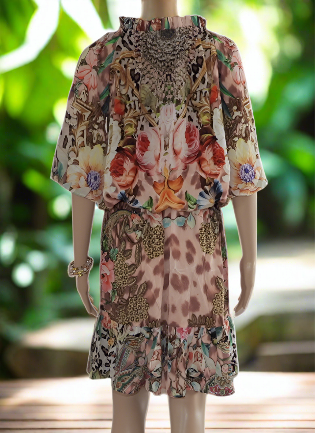 Floral Leopard Gypsy Dress-Kaftans that Bling
