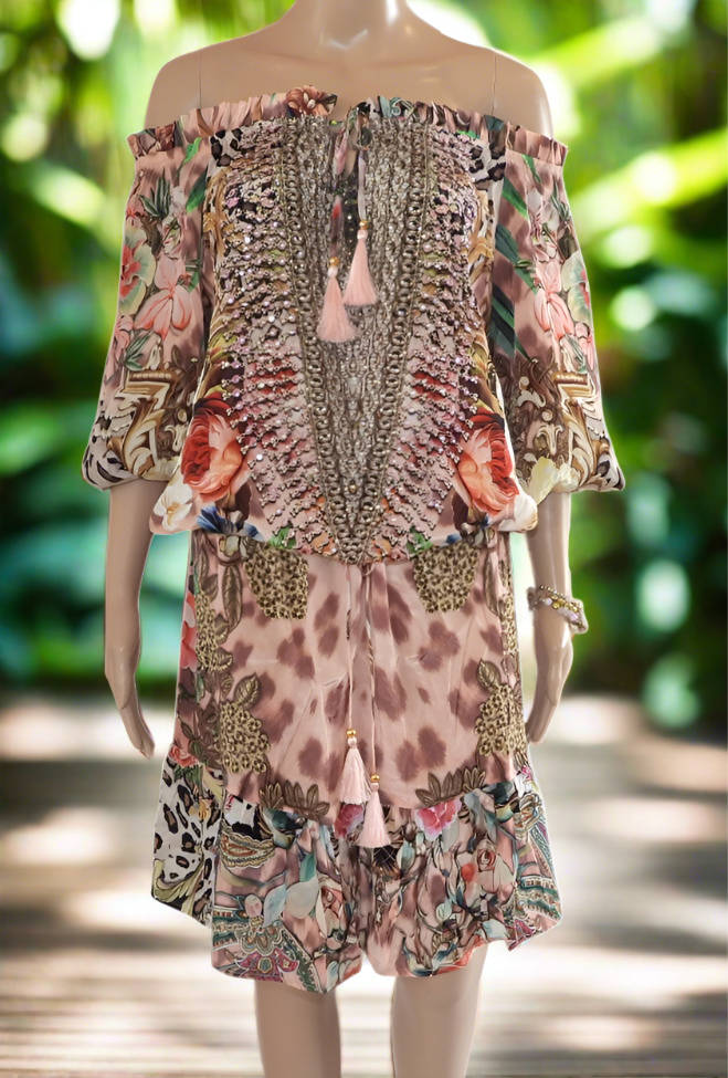 Floral Leopard Gypsy Dress-Kaftans that Bling