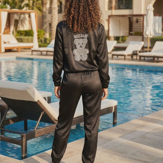 Bomber Jogger Set Black Boss Babe by KTB
