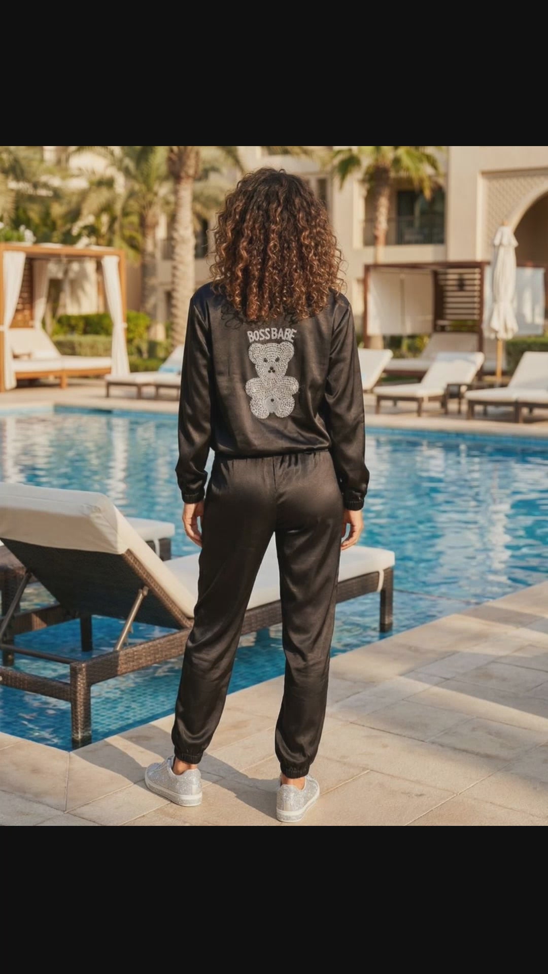 Bomber Jogger Set Black Boss Babe by KTB