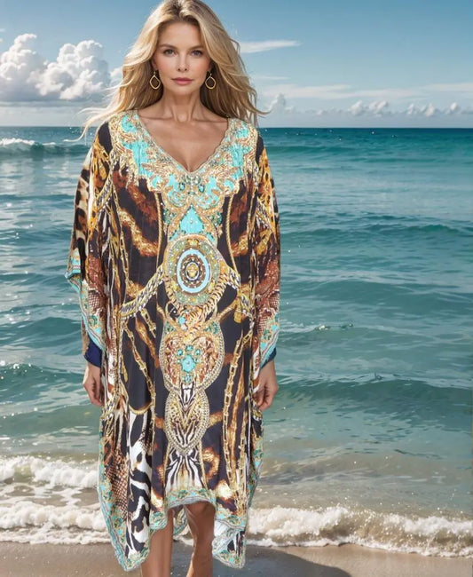 short kaftan Chains Short beaded Kaftan fashion spectrum  Kaftans that Bling