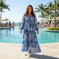 Silk Frill Maxi Dress - Grecian